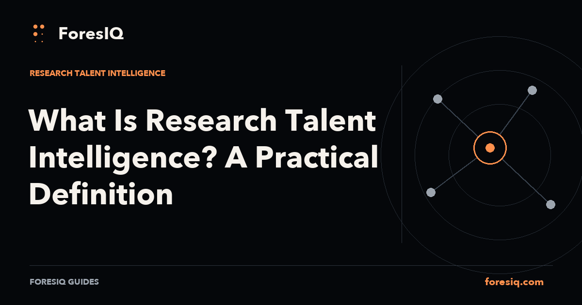 What Is Research Talent Intelligence? A Practical Definition